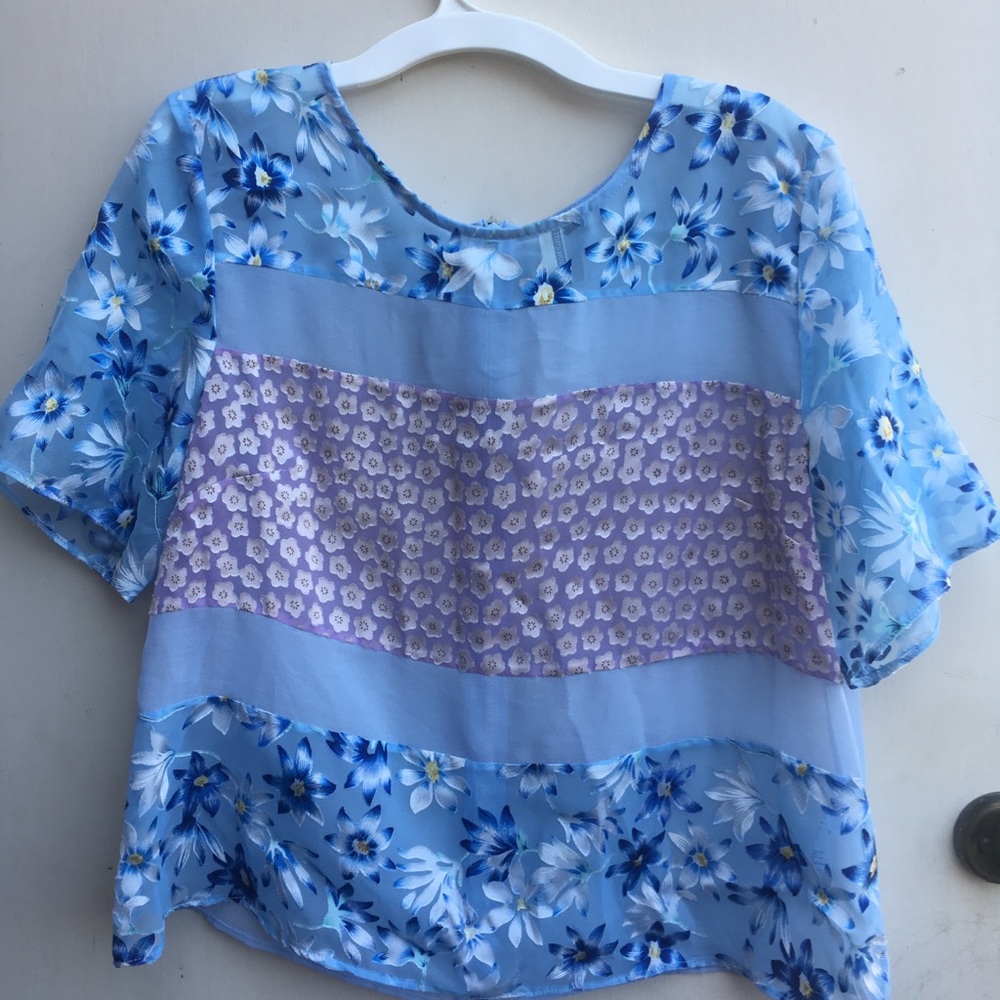 Floral Blue Women's Top